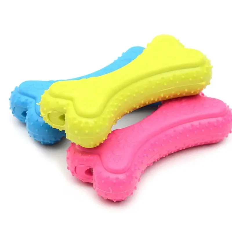 Durable Spiky Rubber Bone Dog  - Teeth Cleaning Dog Chew Bone review and price
