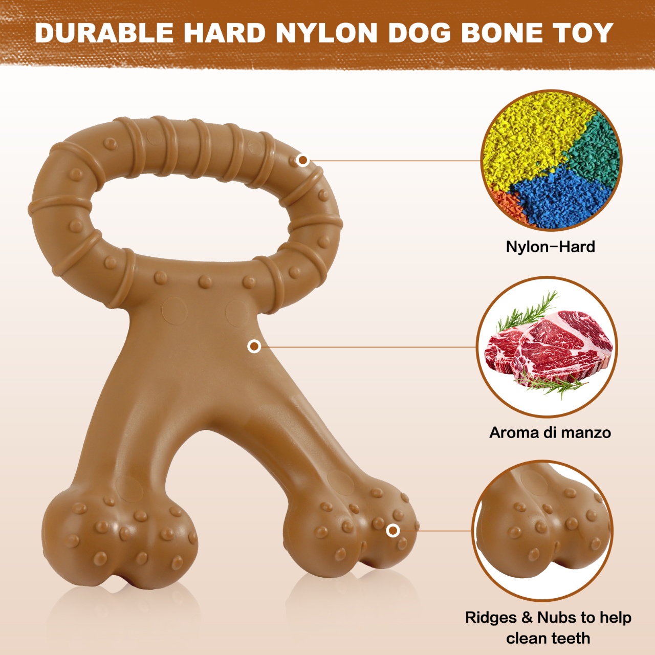 1pc Durable Bone-Shaped Intera - Teeth Cleaning Dog Chew Bone review and price
